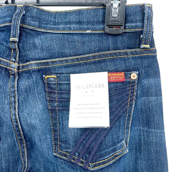 7 FOR ALL MANKIND Womens Tailorless Dojo Flared Jeans Size 27 US 4 Dark Blue NWT - Picture 10 of 14